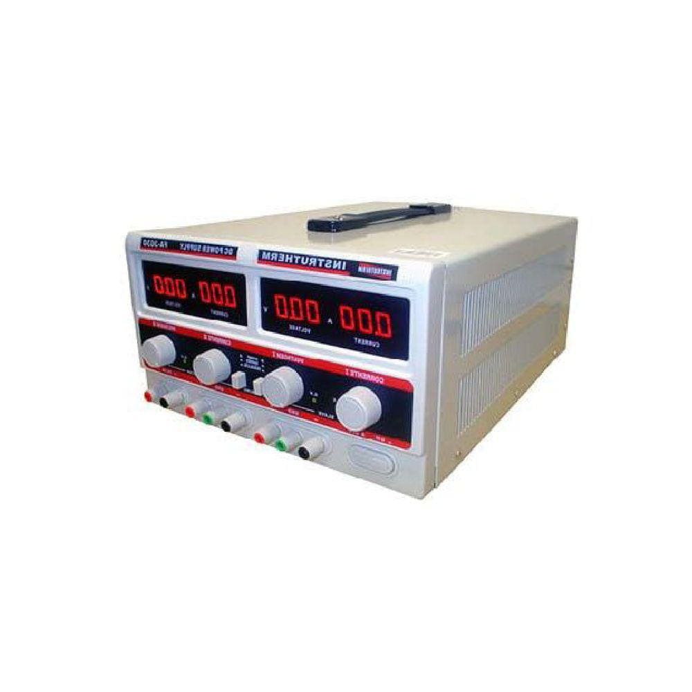 Fonte Alimentação Digital Corrente Simétrica 2 Canais Tensão 64 Volts Pesquisas Fa-3030 Portátil Instrutherm Certificado