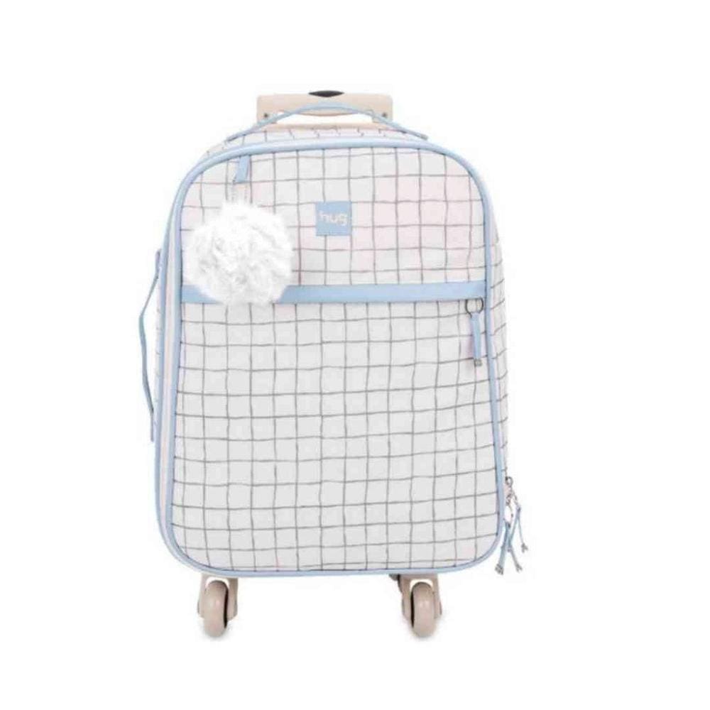 Mala de Maternidade Hug de Rodinhas Grid Azul