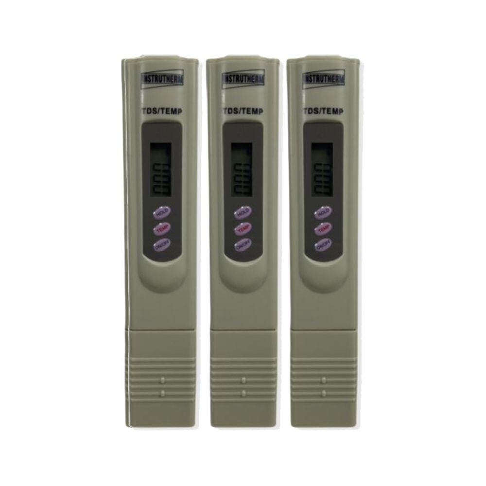Kit 3 Medidor Tds Dureza D´Água Tipo Caneta Temperatura Condutividade Elétrica Ec Tds-110 Portátil Instrutherm Estojo