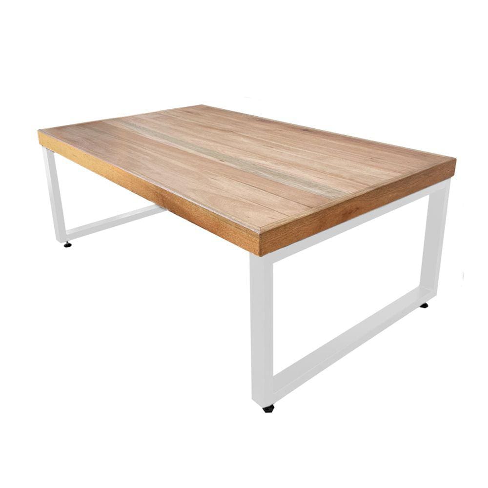 Mesa Industrial para Jardim Infantil Bernardo 120x70cm Madeira Maciça Ferragem Branca