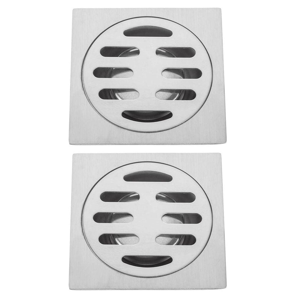 Ralo 10x10 Aço Inox Banheiro Kit 2 Unidades Lavabo Varanda Anti Odor Anti Inseto Resistente Seguro Higienico