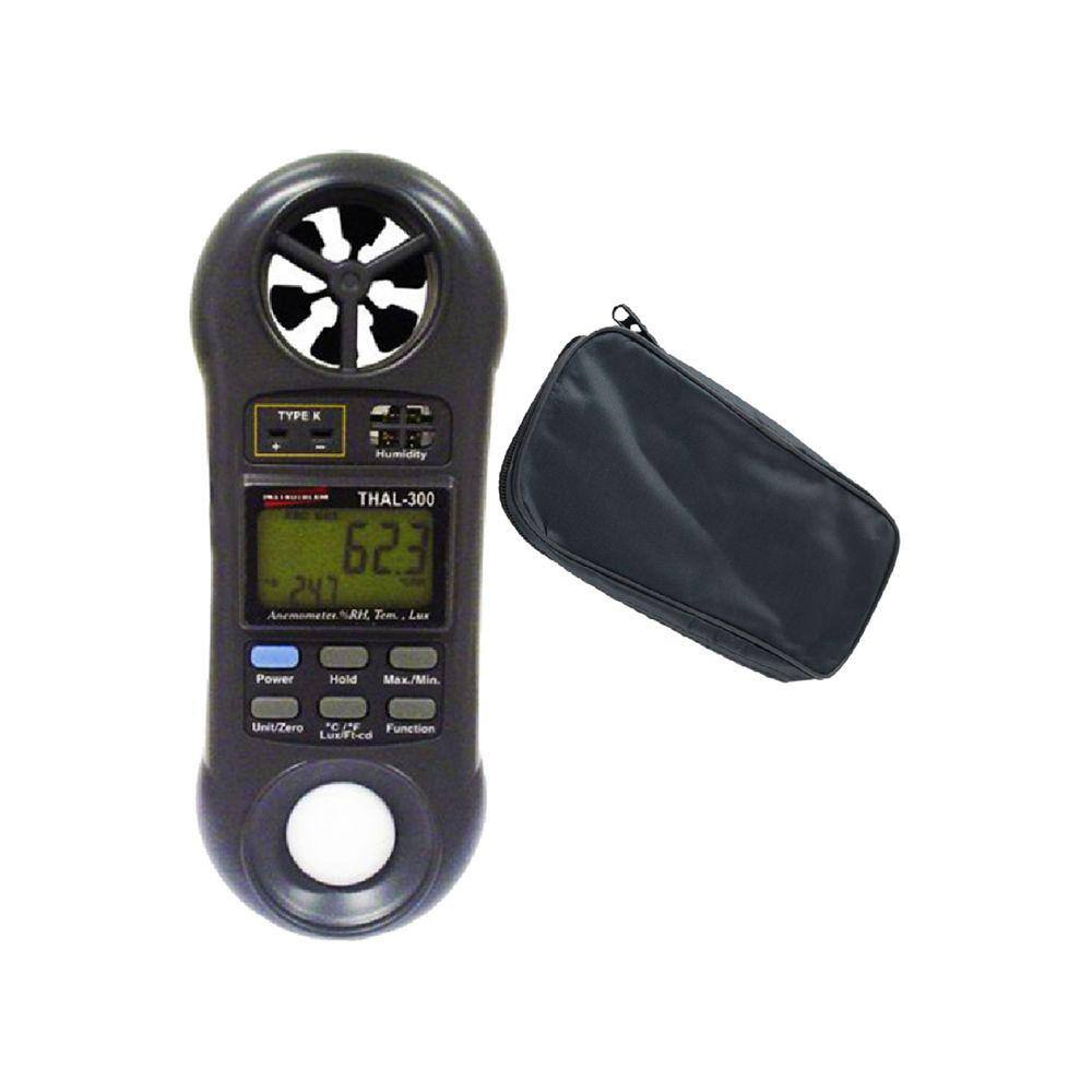 Kit Termo-higro Digital Anemômetro Velocidade Luxímetro Umidade Luminosidade Thal-300 Portátil Estojo Transporte Es-01