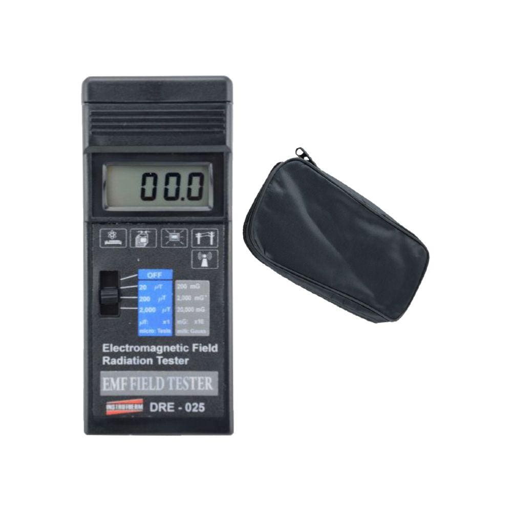 Kit Medidor Campo Eletromagnético Digital Faixa 0,01 A 2000 µT Baixas Frequências Sensor Dre-025 Portátil Estojo Vinil