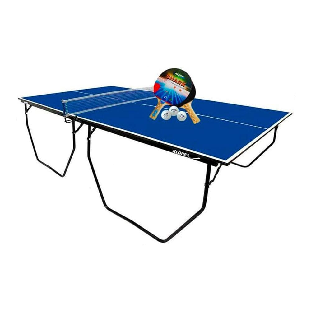 MESA PING PONG MDF 15mm 1009 KLOPF + KIT 2 Raquetes e 3 Bolinhas 5055