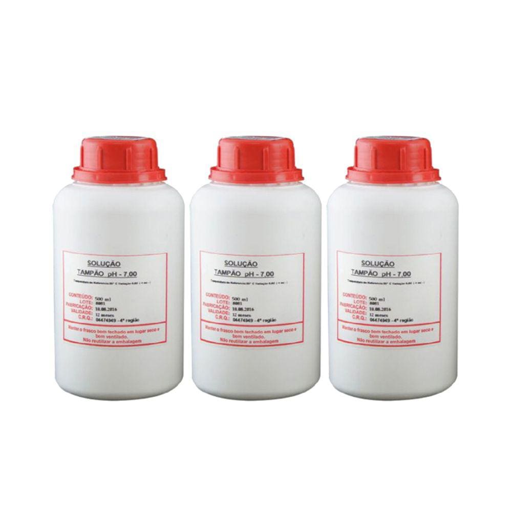 Kit 3 Solução Calibração St-70 Tampão Utilizada Medidor Ph 7 Neutro 500Ml Instrutherm