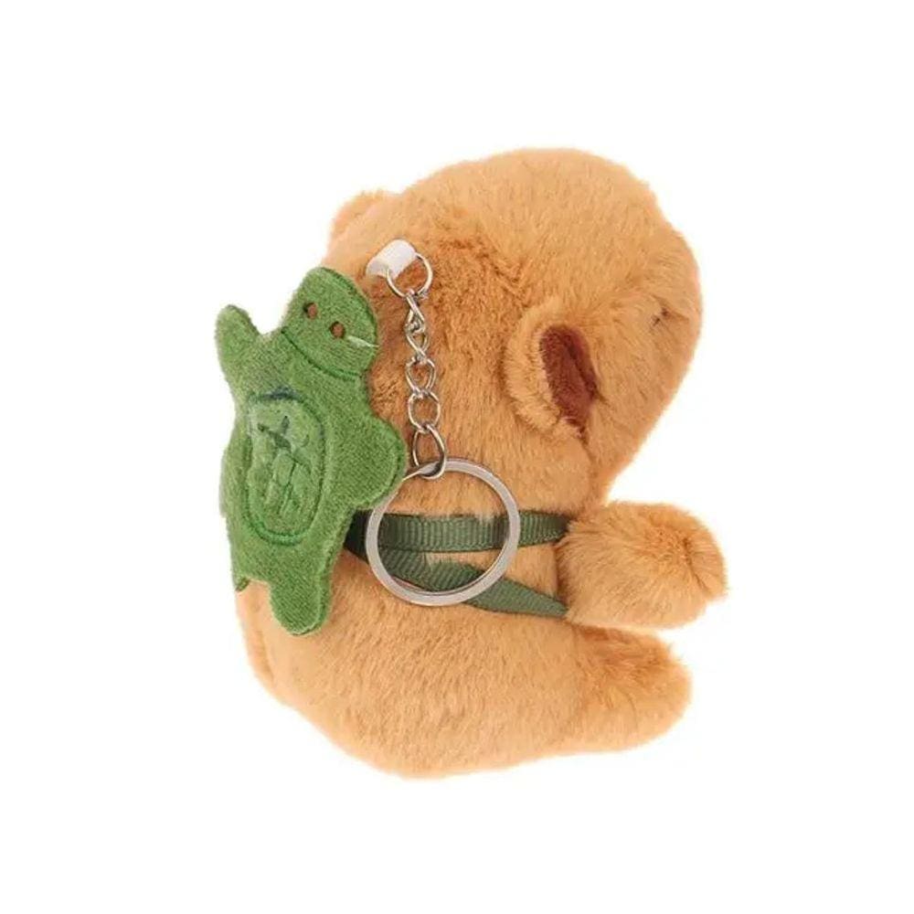 Chaveiro De Pelúcia Adorável- Capivara Mochila De Tartaruga