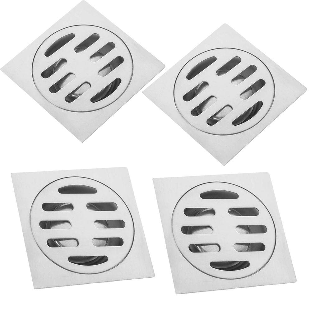 Ralo 10x10 Aço Inox Banheiro Lavabo Kit 4 Unidades Anti Odor Anti Inseto Resistente Higienico Seguro