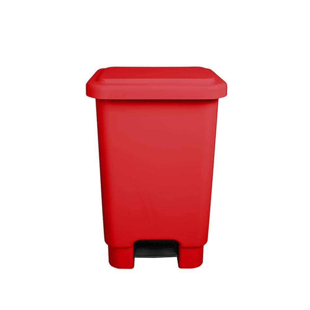 Cesto Lixeira Plástica Resistente Pedal 50 Lts Vermelho