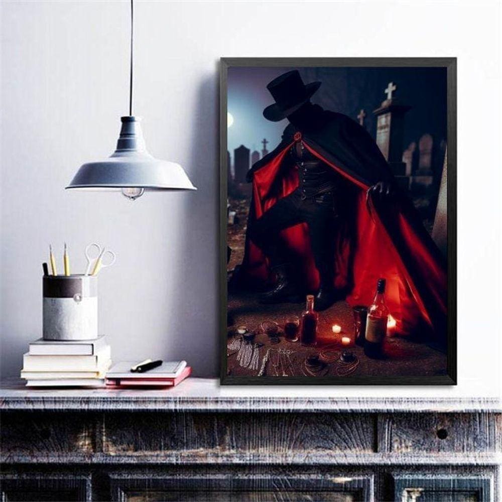 Quadro Umbanda Exu Marabô 24X18Cm - Com Vidro