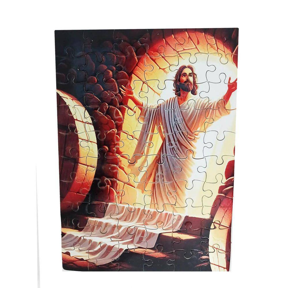 Quebra-Cabeça Infantil Jesus Ressuscitado 60 Peças + Terço