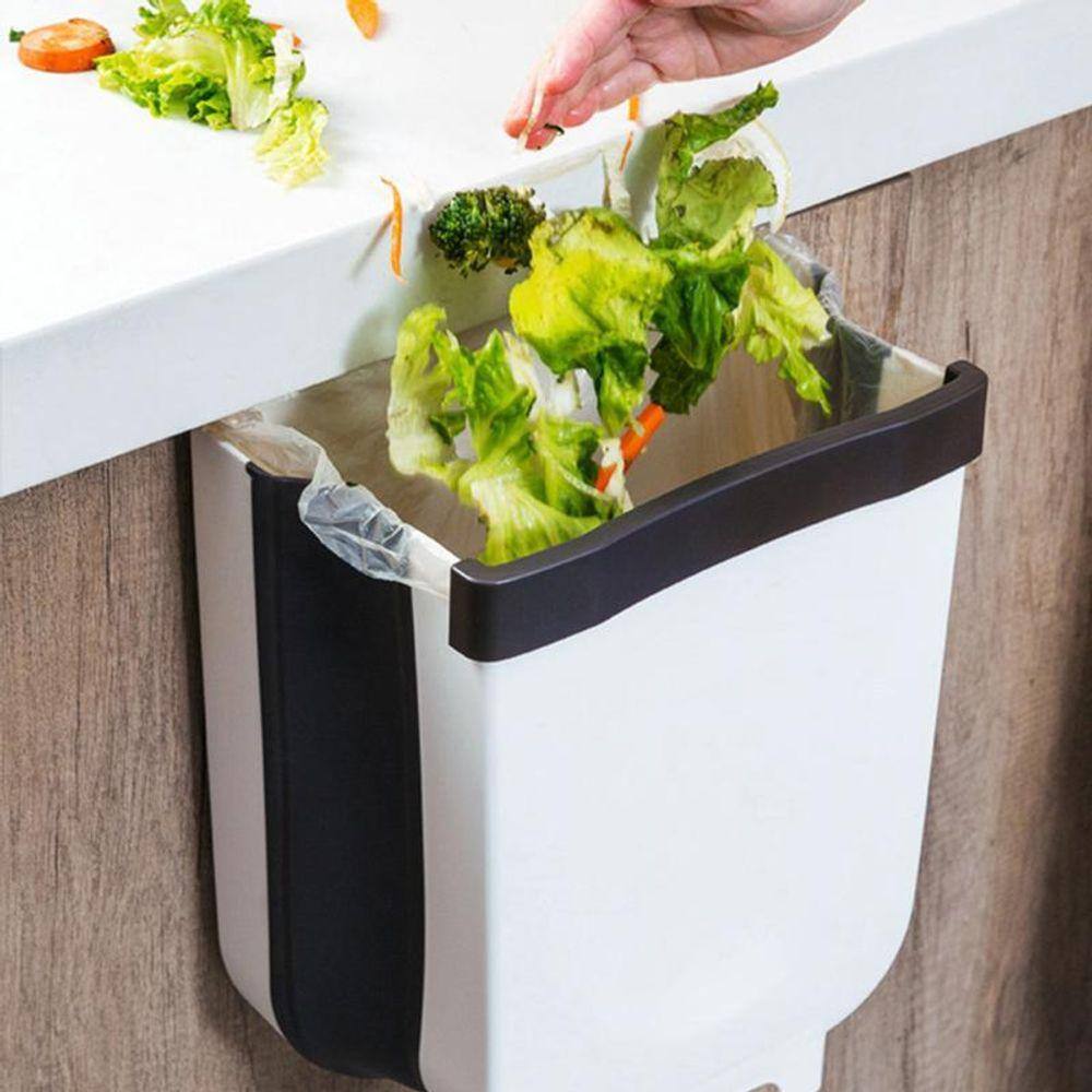 Lixeira Extensível Retrátil Dobrável Pendurar Porta Gaveta
