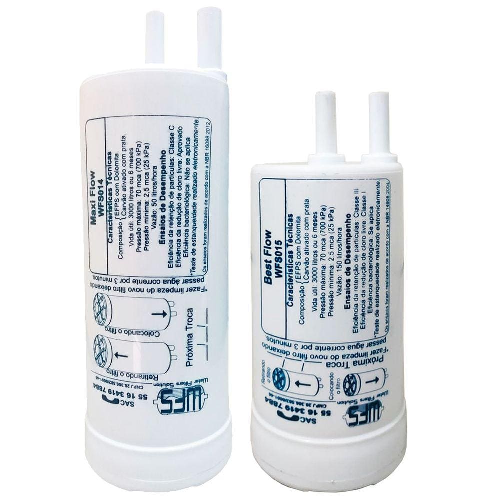 Kit Refil Filtro compatível Purificador Latina P635 P655 Pa755 Mineralizer Xpa775