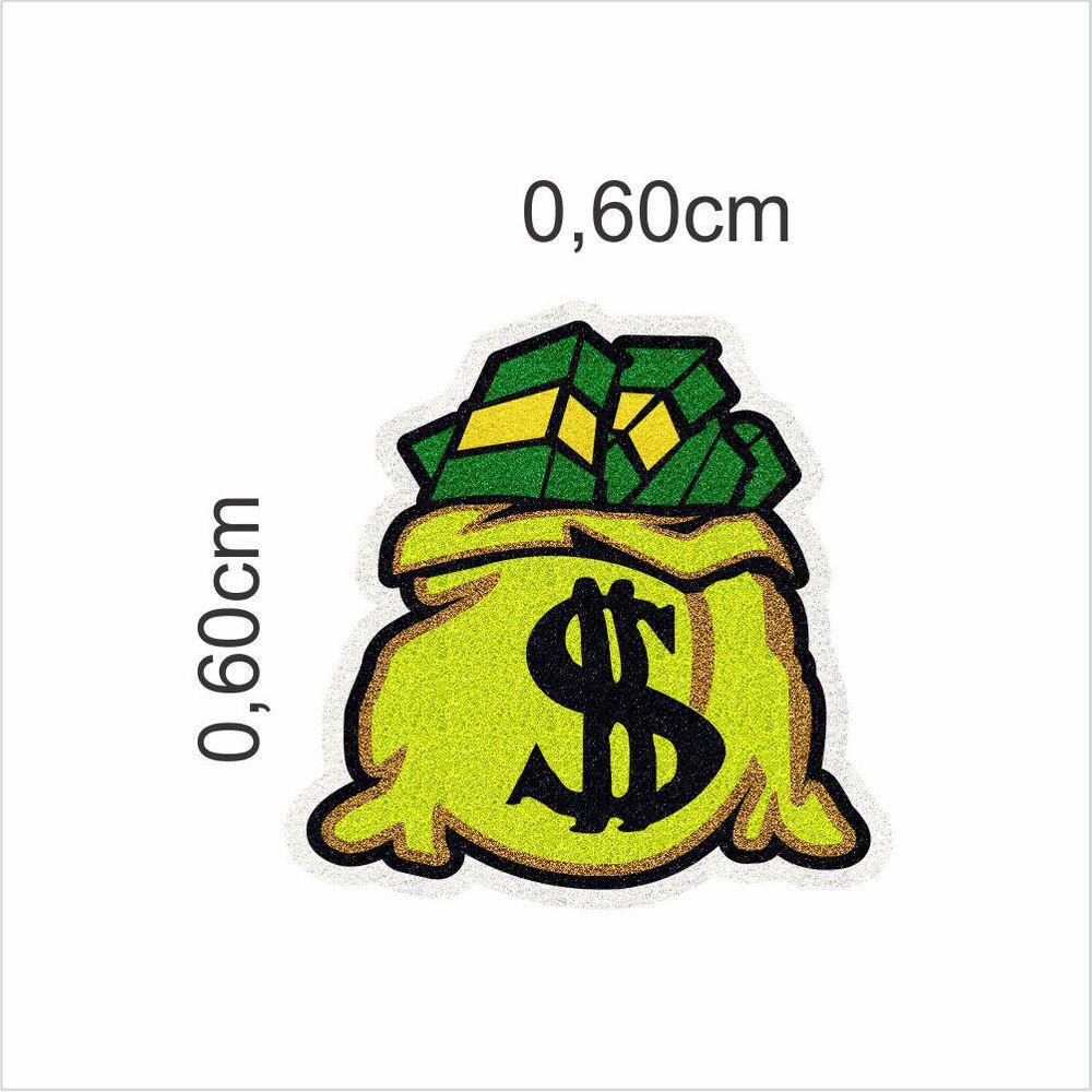Tapete Vinil Saco de Dolar Dinheiro Cifrão 60X60 Cm Formato.