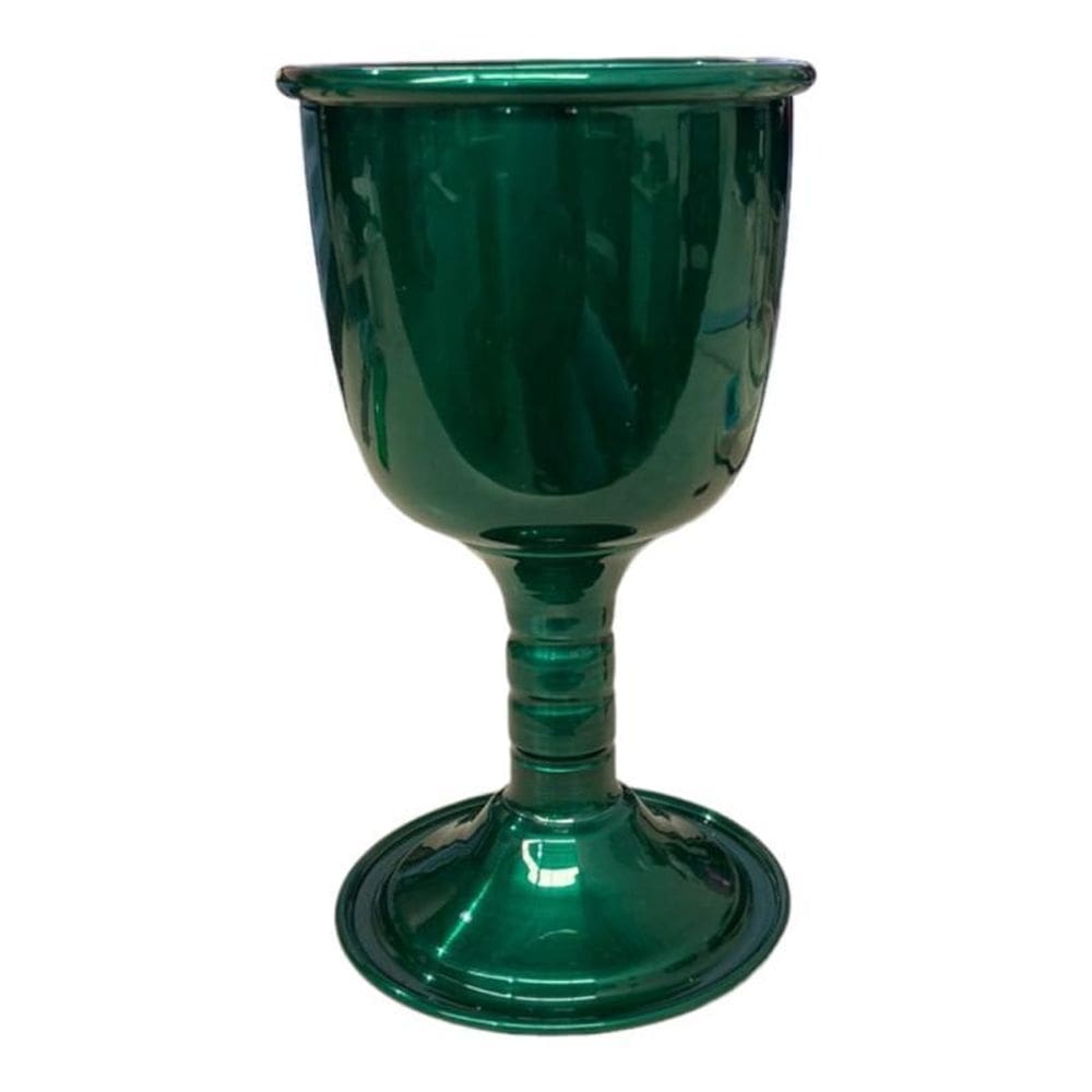 Cálice Para Ritual Em Alumínio Pintado De Verde 14Cm 200 Ml
