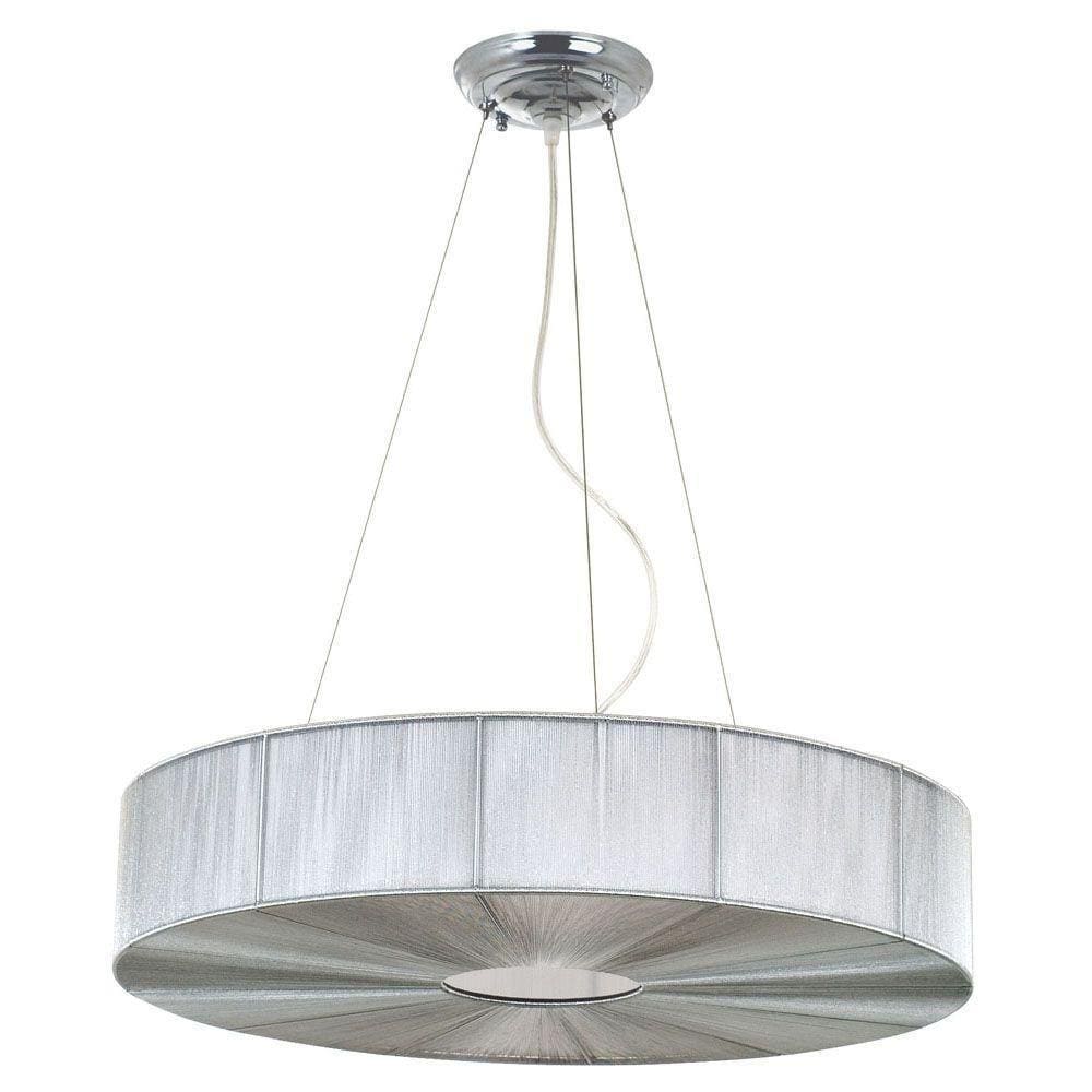 Pendente Lustre Silk Prata Para Led 60 Cm