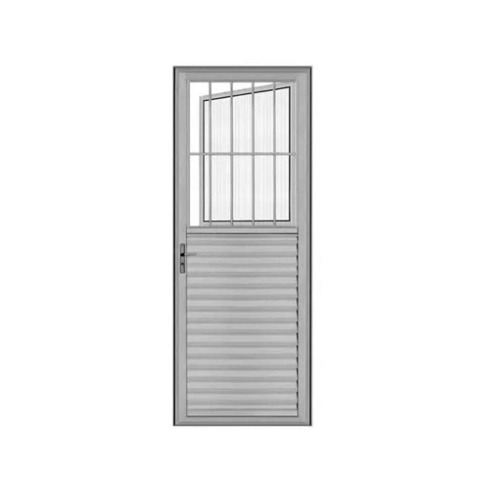 Porta Social 210x90 L/Dir. - Alumínio Brilhante  - Linha 25