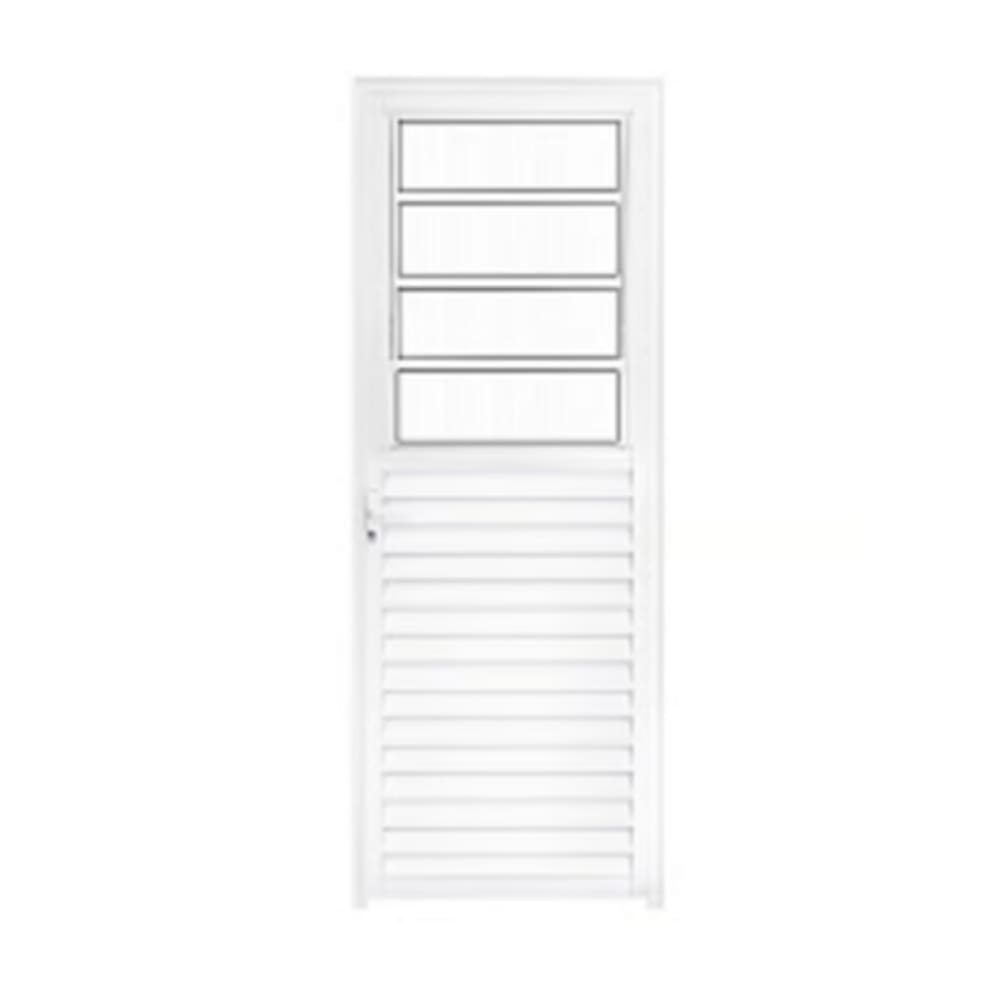 Porta Basculante 210x90 L/Esq. - Alumínio Branco - Linha 25