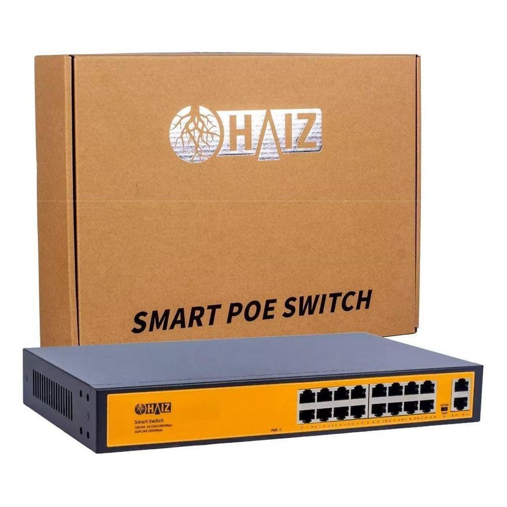 Switch 16 Portas Gigabit Poe + 02 Portas Uplink Vlan Haiz