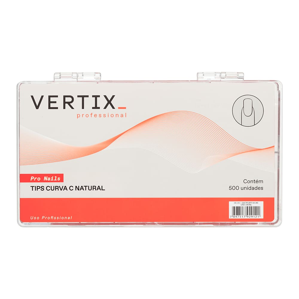 Caixa Tips Curva C Natural 500 Unidades Vertix