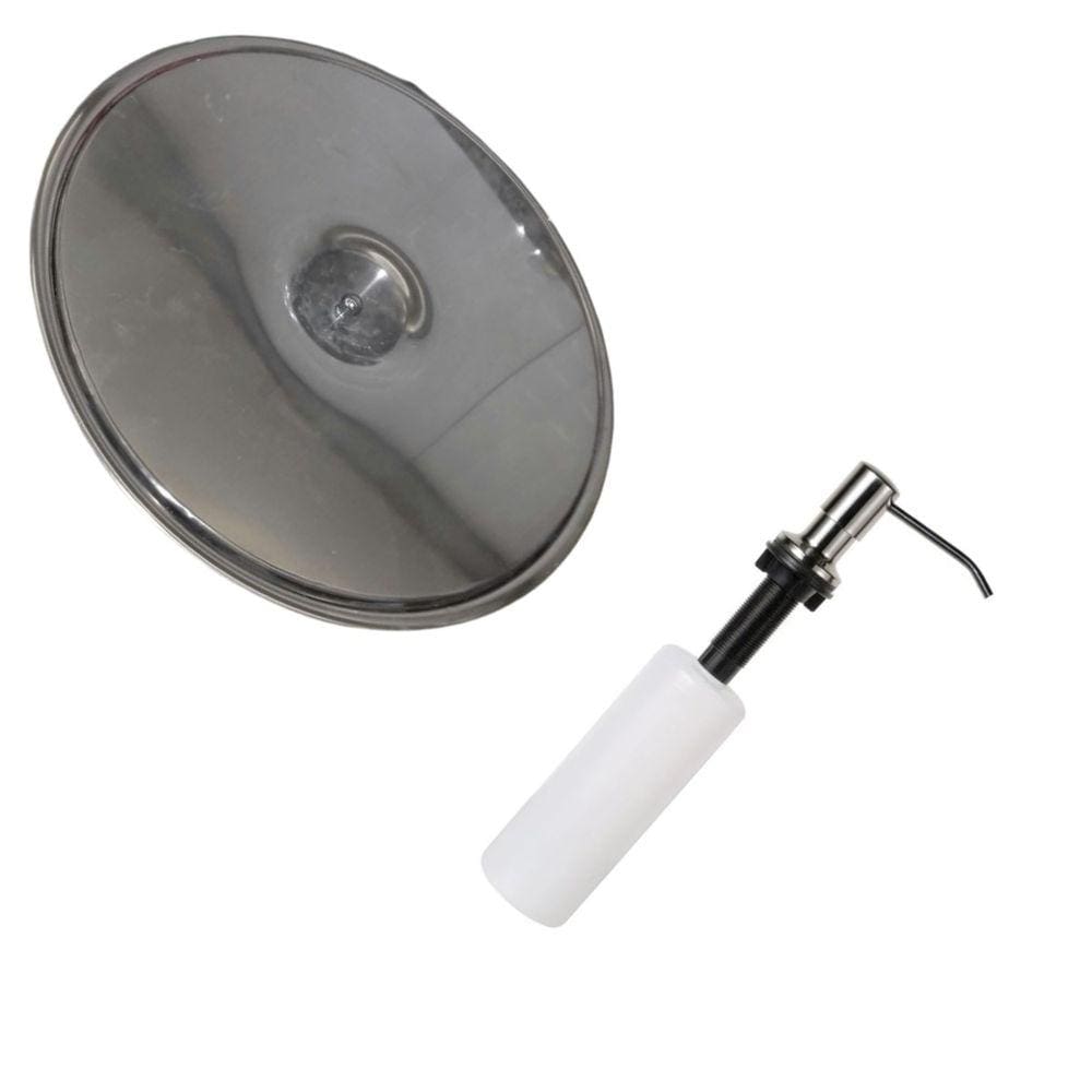 Kit Lixeira 25x30cm 8lts E Dosador De Embutir No Granito Inox 304