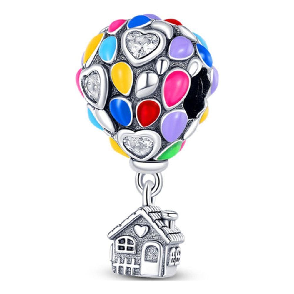 Berloque Pingente Balão Casa Prata 925