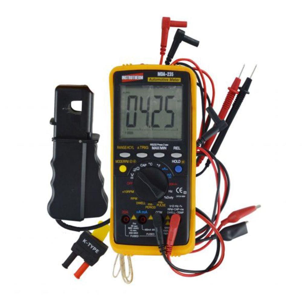 Multímetro Digital Automotivo Tensão Rpm Cat Iii 1000v Usb Sensor K Hold Mda-235 Portátil Instrutherm Estojo Certificado
