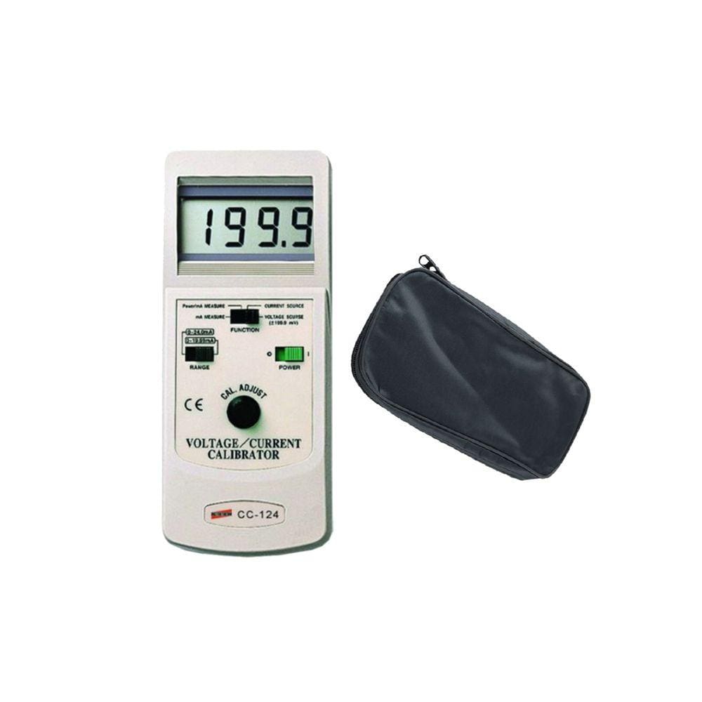 Kit Calibrador Digital Voltagem Alimentação Corrente Mvdc Cc-124 Portátil Instrutherm Ponta Prova Garra Estojo Es-01