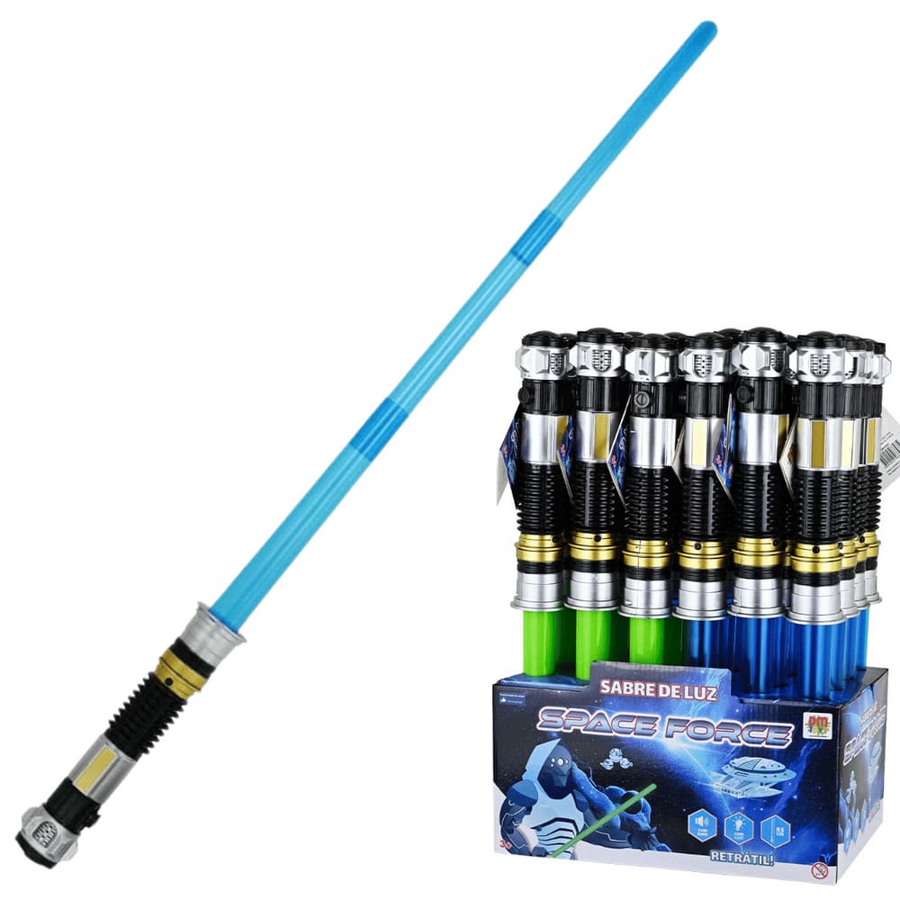 Sabre de Luz Space Force Retrátil Azul Tipo Star Wars