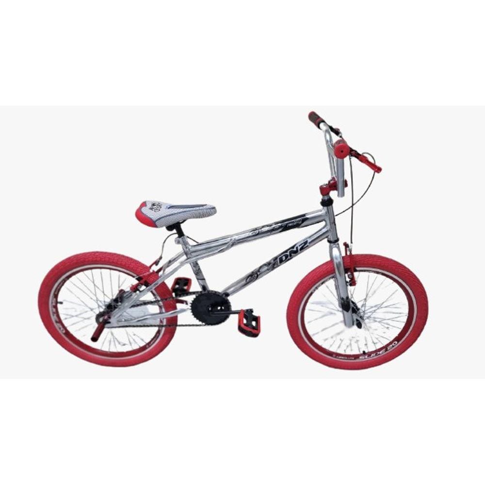 Bicicleta Freestyle Aro 20 Dnz Cromada Pneu Vermelho