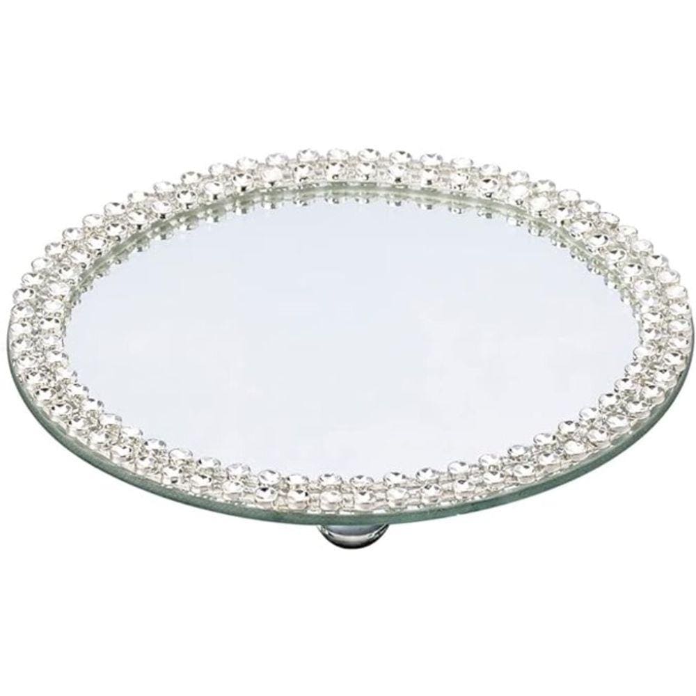 Suporte de Vidro Espelhado com Decoração Acrílico Hills 30cm