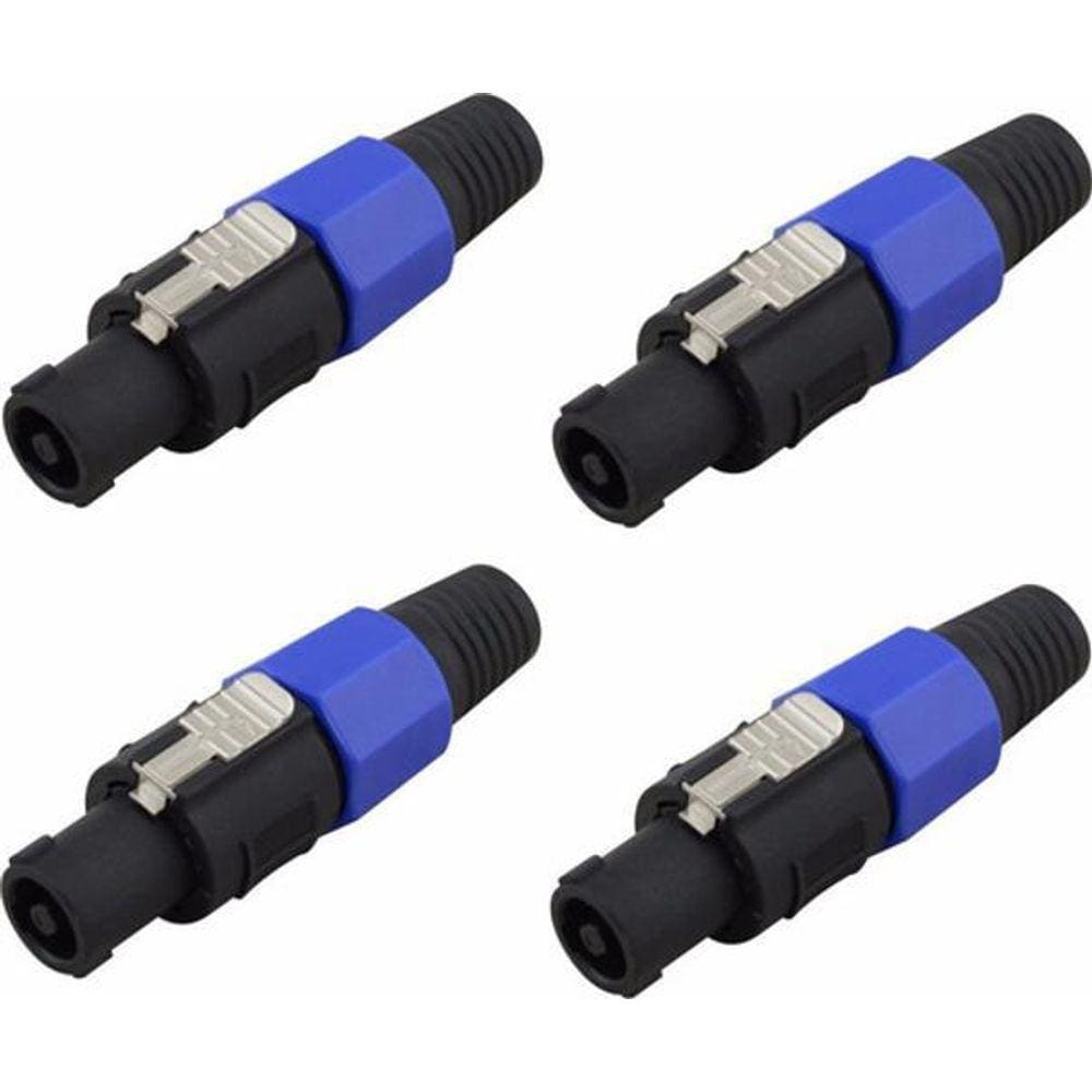 Kit 4 Conector Speakon Macho Linha 4 Vias 18131 Tblack