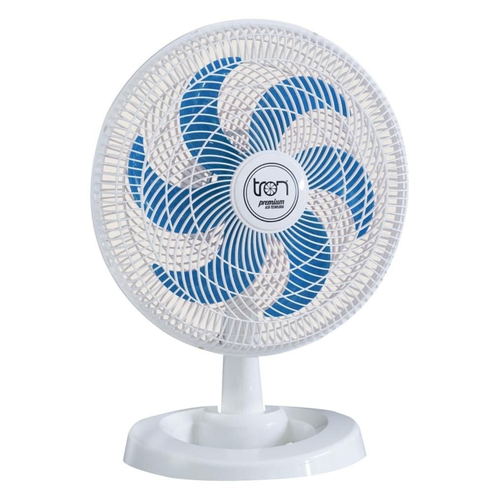 Ventilador Mesa Lorena Branco Oscilante 127V Pás Azul