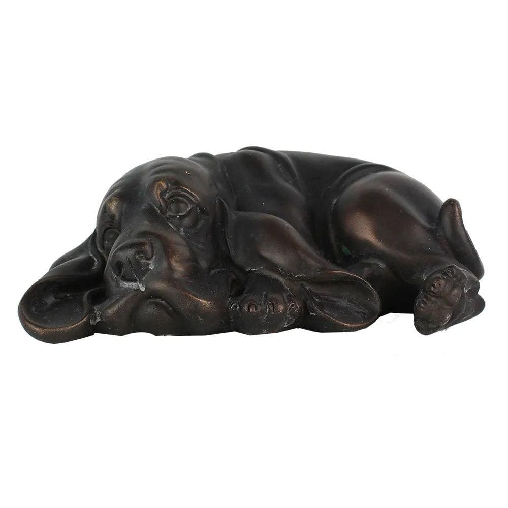 Escultura Decorativa Cachorro em Resina Bronze 15cm SS0266 BTC