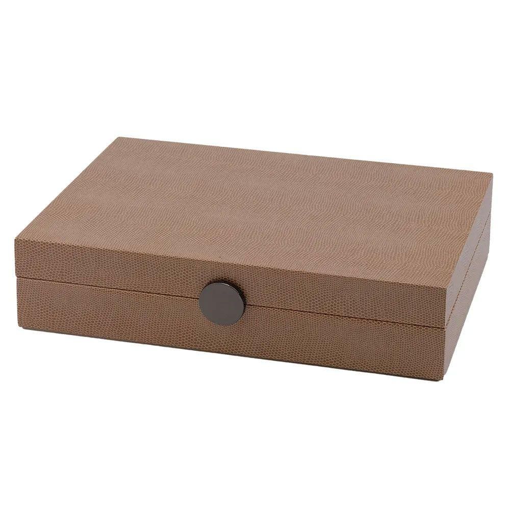 Caixa Decorativa em MDF com Revestimento em PU Marrom 33cm AH0567 BTC