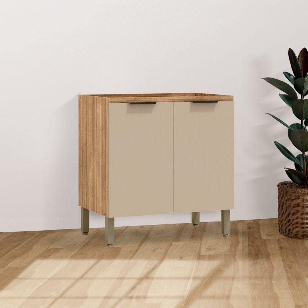 Balcão 2 Portas 800 Viv Aluminum Freijó/Vanilla