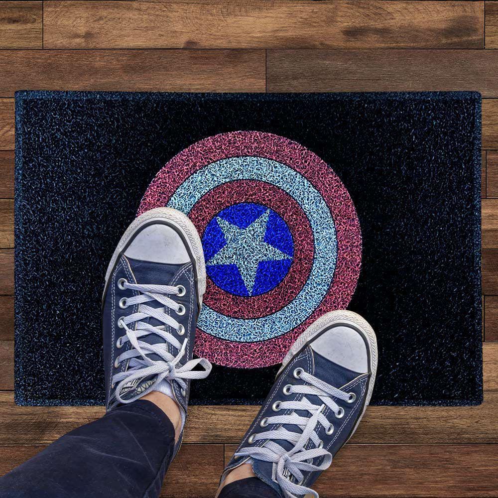 Tapete Capacho Capitão América Escudo 60x40cm Oficial Marvel