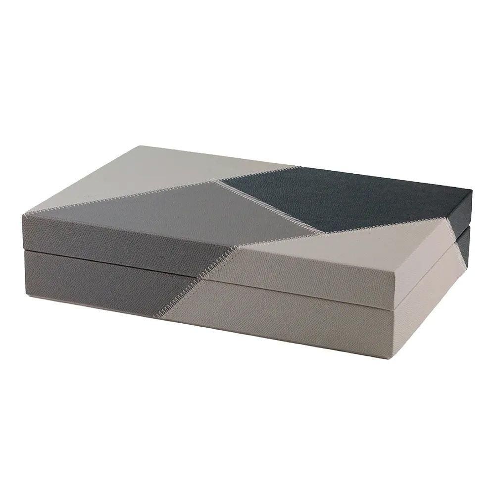 Caixa Decorativa em MDF com Revestimento em PU Cinza 33cm AH0565 BTC