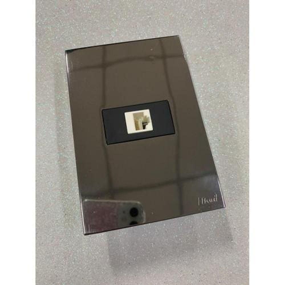 Cj Rj45 Cat5 Internet Hor. 4X2 - Recta Espelhada Gloss