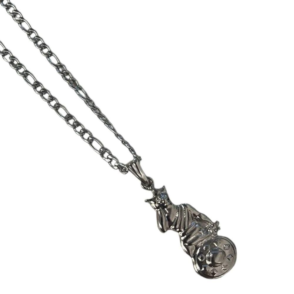 Colar Corrente Pingente Obá 3,5 cm Niquelado