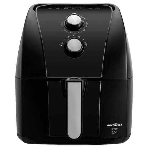 imagem-Fritadeira Air Fryer Britânia BFR50 | 1500W, 5,5L, Preto/Inox - 110V