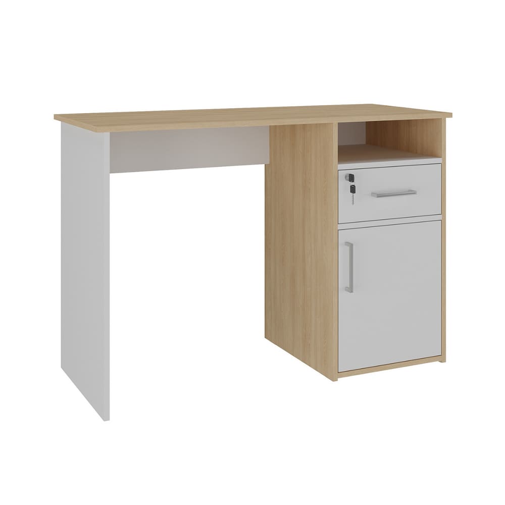 Mesa para Computador com 1 Gaveta Sevilha Carvalho Branco
