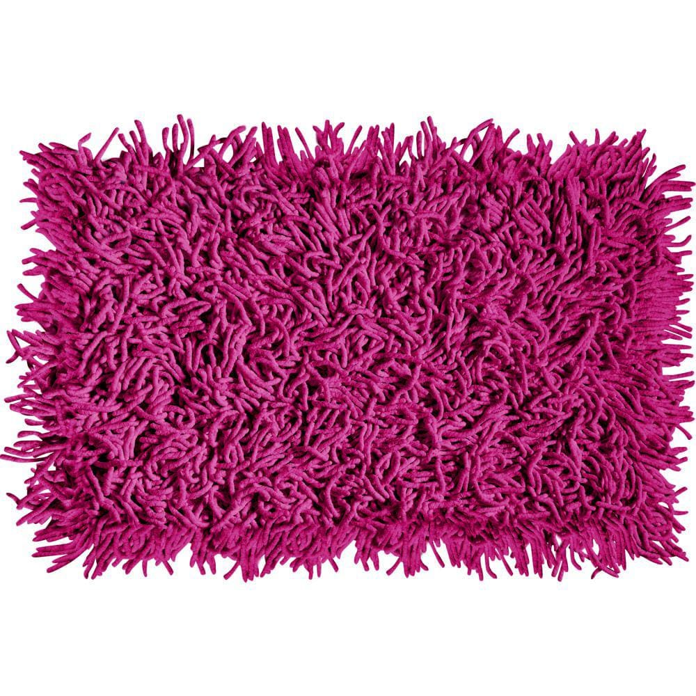 Tapete De Banheiro Algodão Retangular Vizapi Thane 50X80Cm Rosa Magenta