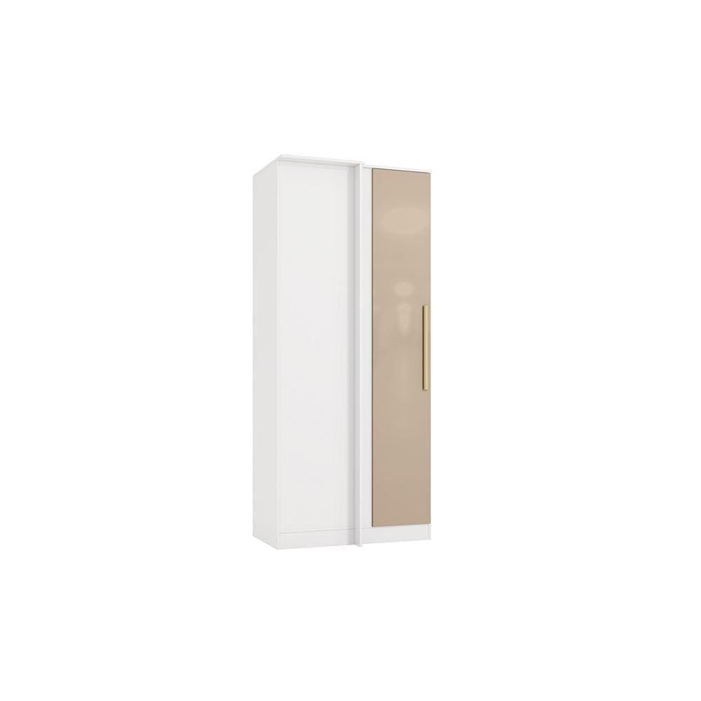 Guarda-Roupa de Canto Reto Kappesberg Adapt Branco/Macadâmia