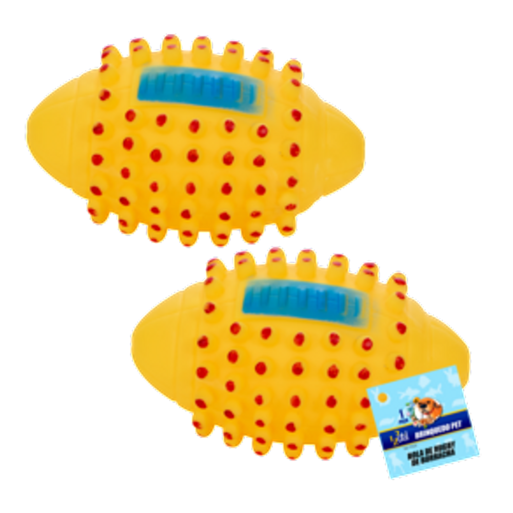 Brinquedo Pet - Bola De Rugby Pontilhada De Borracha (Ps60)