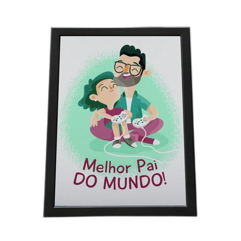 Quadro Com Moldura Pai Gamer, Melhor Pai Do Mundo