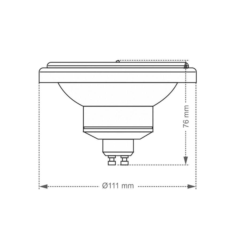 Lâmpada Led Taschibra Ar111 12° 12w Gu10 Bivolt 2700k Luz Amarela