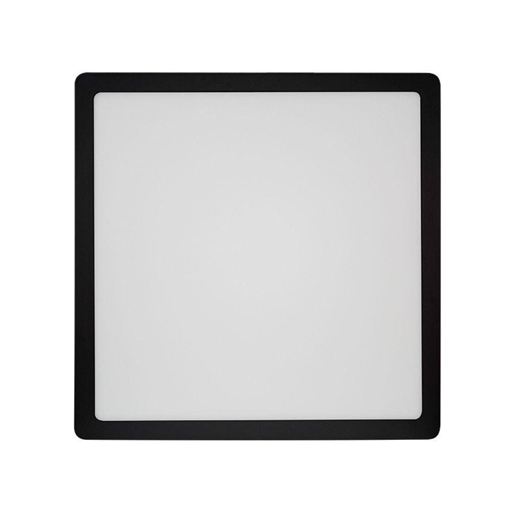 Painel De Led Blumenau Quadrado De Sobrepor 24w Bivolt Preto 6500k Luz Branca