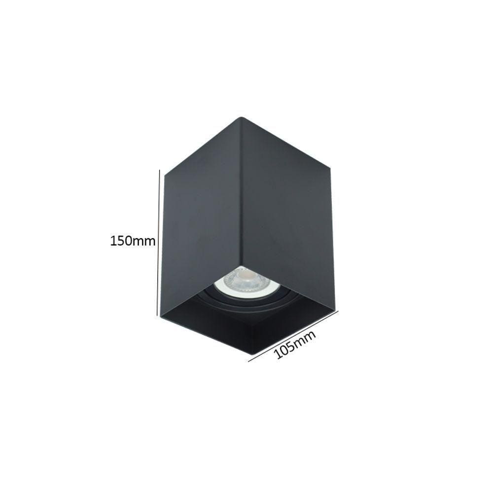 Spot De Sobrepor Nordecor Loch Par 20 E27 Quadrado Bivolt