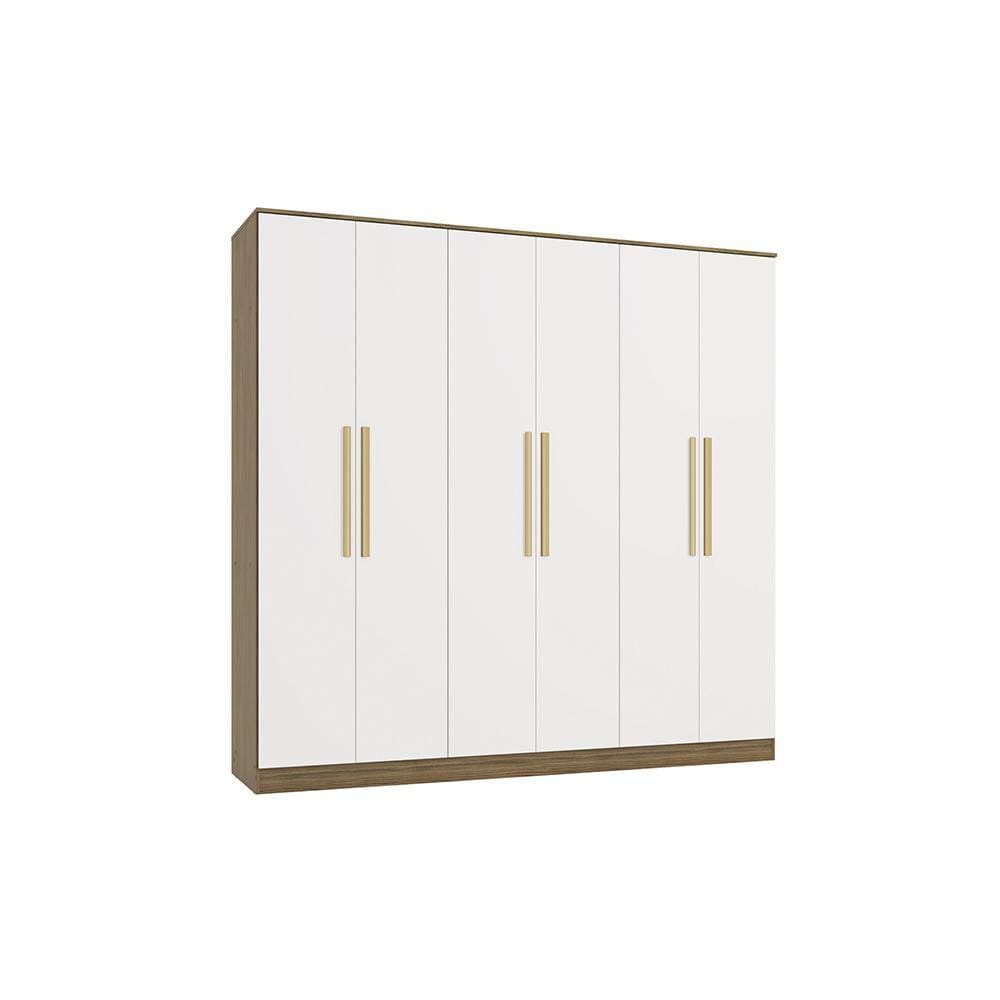 Guarda-Roupa 6 Portas 4 Gvt Kappesberg Adapt Nogueira/Branco
