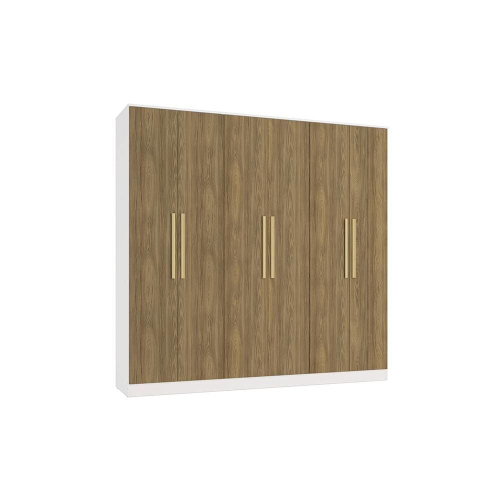 Guarda-Roupa 6 Portas 4 Gvt Kappesberg Adapt Branco/Nogueira